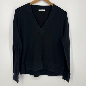 Rag & Bone Sweater Women's Size M‎ Black V Neck Solid Modal Cotton Blend